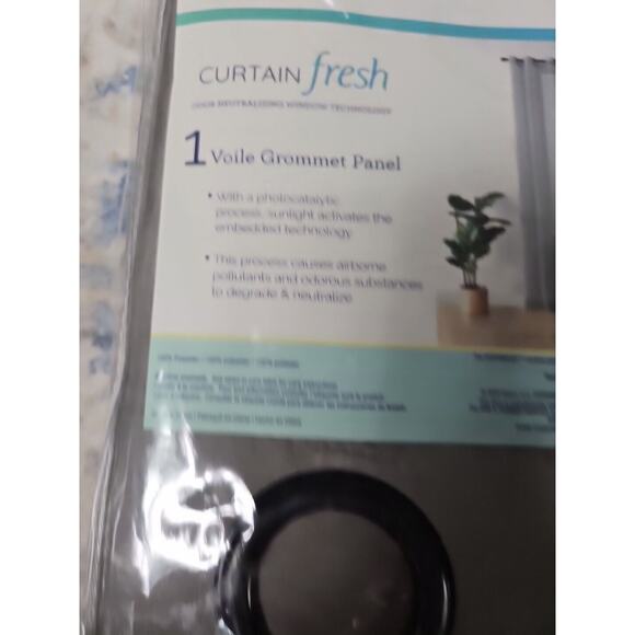 Curtain Fresh Arm & Hammer Grommet Voile Odor Neutralizing 59 x 84 Panel Grey - Picture 6 of 6